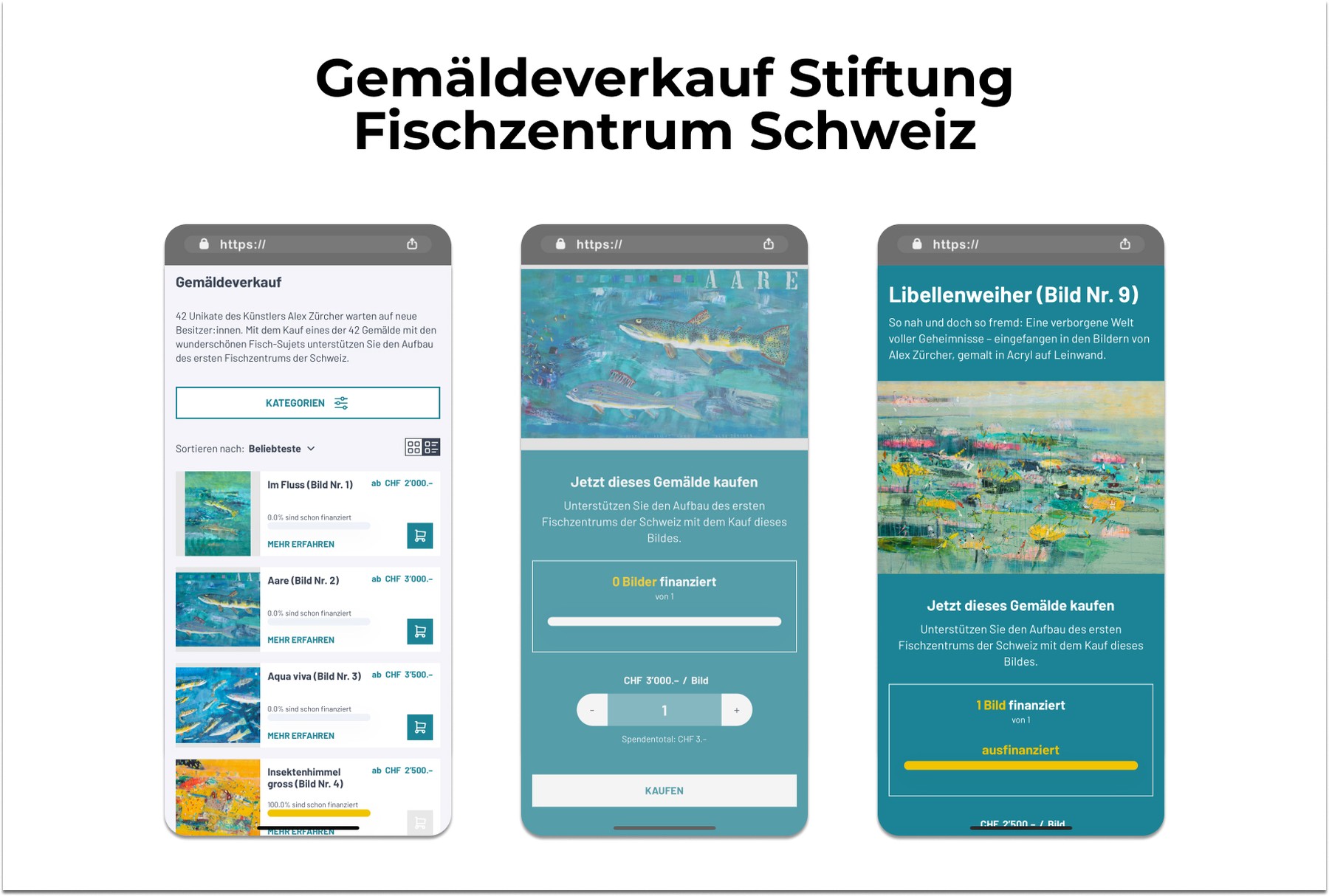 Spendenprodukte zum Verkauf - Beispiel des Fischzentrum Schweiz